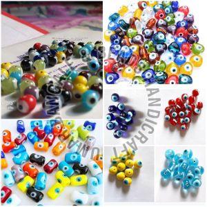 Glass Evil Eye Beads, For Clothing, Jewelry, Specialities : Shiny Looks, Light Weight