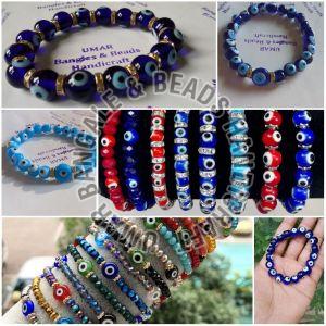 Glass Polished Evil Eye Beads Bracelet, Feature : Durable, Fine Finishing