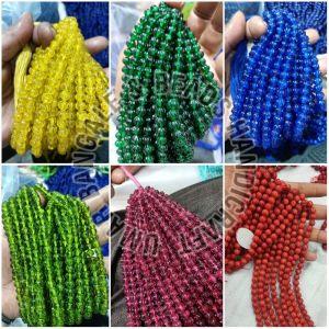 Kharbooja Glass Beads, For Clothing, Jewelry, Rakhi, Packaging Type : Plastic Box