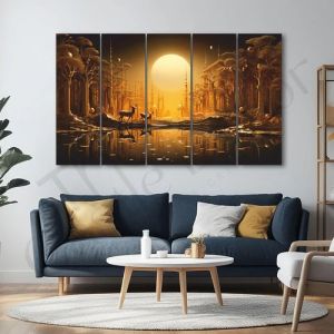 White Deer Crystal Painting Set of 5 for Home Decoration