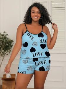 Uu Merchandise Polyester Night Suit Set, Sleeve Type : Sleeve Less