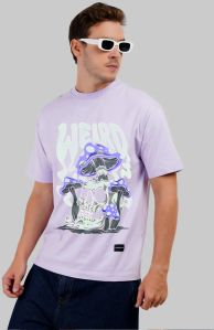 Weird Mushrooms Lavender Oversized Fit T-Shirt Men