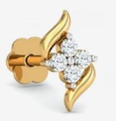 18kt Yellow Gold Dvidal Nose Stud
