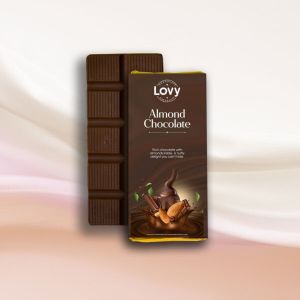 Lovy Premium Almond Chocolate 16 Gm, Color : Brown For Snack