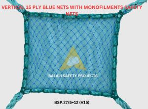 Vertical 15 PLY Blue Nets with Monofilments Safety Nets