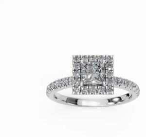 Royal Princess Halo Women Diamond Ring
