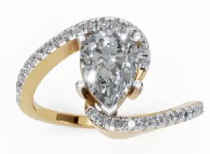 Twist of Pear Women Diamond Ring