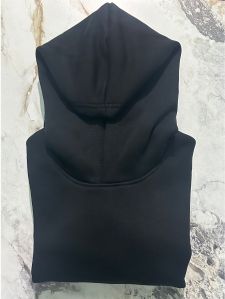 WIN002 Unisex Black Cotton Fleece Hoodie