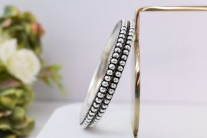 Women Ball Fusion Everyday Wear Silver Kada