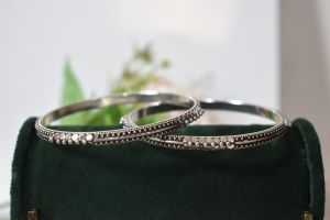 Women Barik Dana Intricate Silver Kada