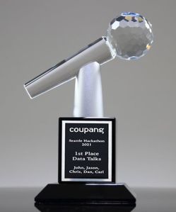 Mic Stand Crystal Trophy
