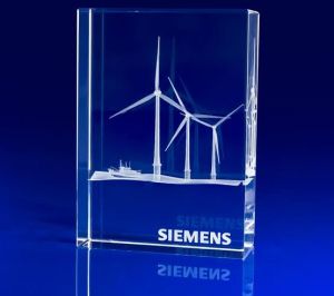 Wind Power Crystal Trophy