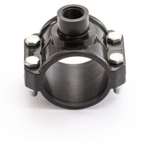 125 Mm PP Plain Threaded Black Service Saddle