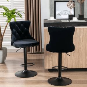 Vikinterio Swivel Adjustable Height Stool (Set Of 2)