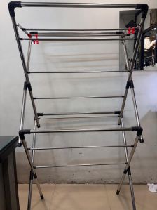 L Bend Black Colour Cloth Drying Stand