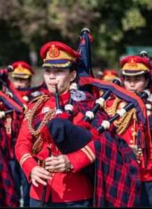 Army Bag Pipe Band Uniform Colour Red and Blue