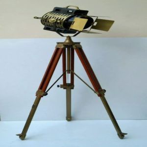 Designer Marine Floor Lamp with Wooden Tripod Stand