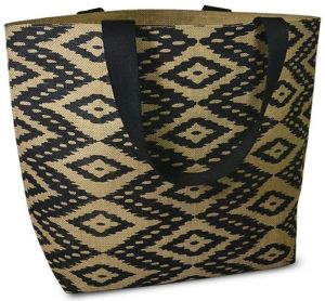 Burlap Beach Bag Jute - Tote Shopper Inner Pocket - KBB - 003