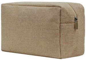 Light Weight Soft Jute - Tote Toiletry Bag Zipper Closure - KJP - 004