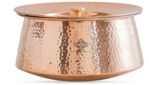 Indian Art Villa Handcrafted Pure Copper Handi for Cook Rice