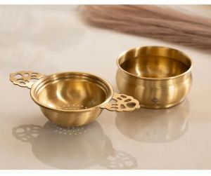 Indian Art Villa Premium Brass Matt Finish Tea Infuser