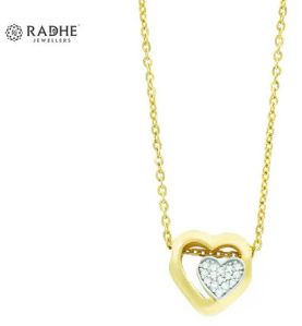 Women Heart Gold Necklace, Color : Yellow