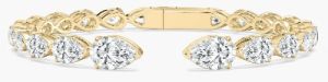 Pear Shape Diamond Open Gap Womens Bracelet