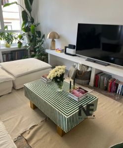 Handmade Green Bone Inlay Coffee Table
