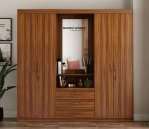 4-Door Wardrobe with Built-In Dressing Table