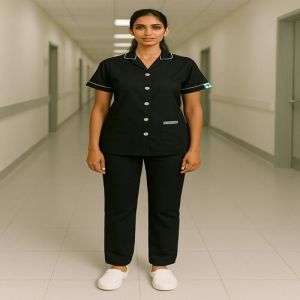 Black Half Sleeve Nurse Uniform