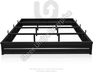 Polished Steel Full Size Bed Frame, Color : Black