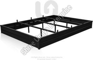Plain Polished Steel Queen Size Bed Frame, Color : Black