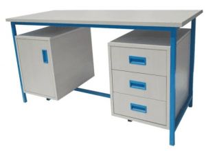 Two Side Drawer Steel Table