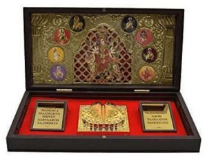 Maa Durga Photo Frame with Charan Paduka