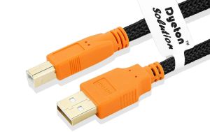USB A To B Cable Gold