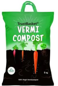 Earthworm Castings Trustbasket Vermicompost for Plants, Color : Brown