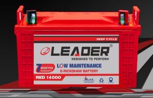 Leader Red 14000 E Rikshaw Tubular Battery