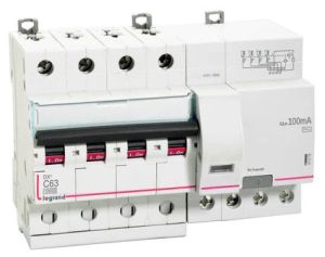 Legrand 411374 - 63A Fp 100mA 10KA C~ AC:240/415V DX3 Rcbos