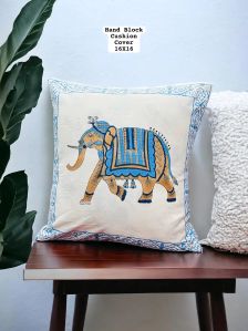 Elephant Hand Block Printed Cotton Cushion Covers