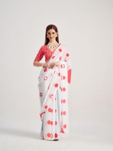 Women Archie Georgette With Fancy Latkans & Digital Printed Saree