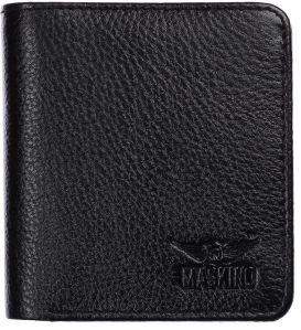 Genuine Leather Book Fold Wallet Black for Men