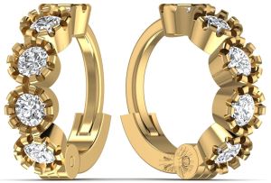 0.28CT Natural Diamond Hoop Earring For Ladies