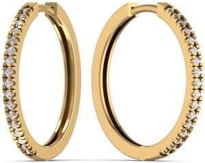 0.37CT Natural Diamond Hoop Round Cut Earring For Ladies