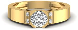 0.90CT Elegant Exquisite Real Gold Diamond Engagement Ring