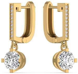 2.70CT Diamond Linear Huggie Hoop Earring For Ladies