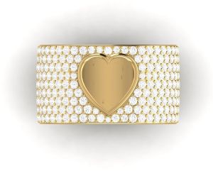 Natural Round Heart Shape Center Wedding Diamond Ring