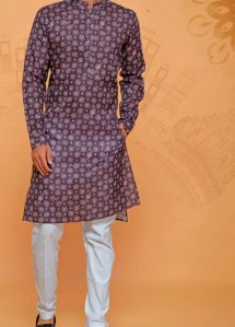 Cotton Fabricated Mens Kurta Set