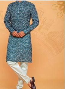 Mens  Digital Print Kurta Set