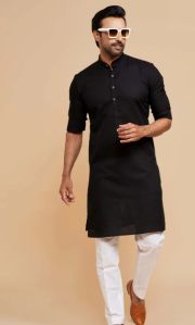 Mens Plain Cotton Kurta Set