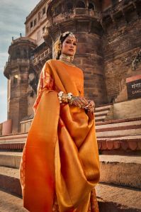 Orange Kanchipuram Silk Saree